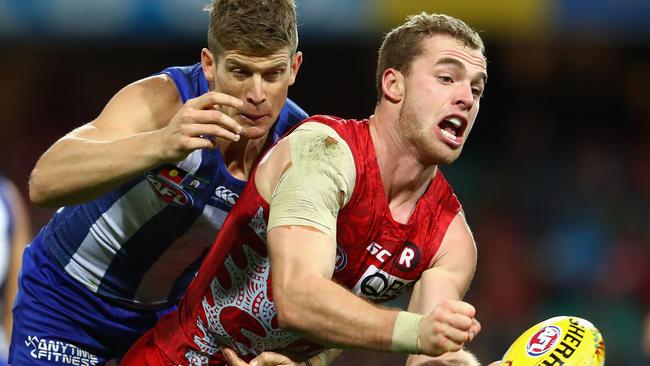 Victorian clubs are keen on Sydney’s Tom Mitchell. Picture: Getty Images