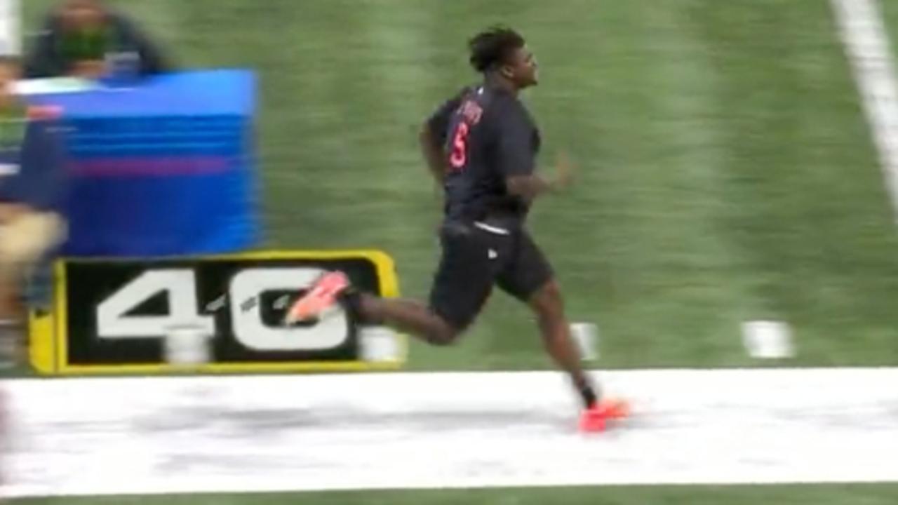 Jordan Davis, lari 40 yard, lompat jauh, video, reaksi