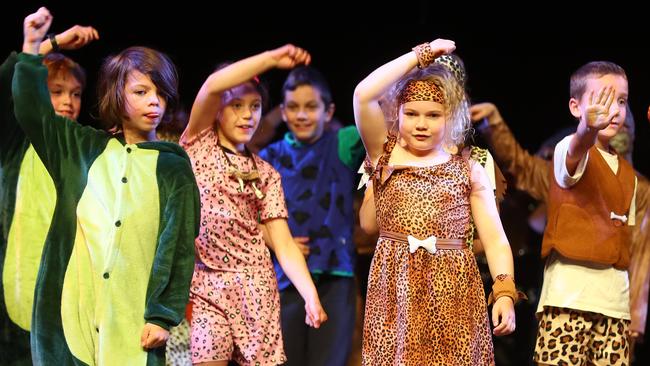 Anglesea Primary School students performing at the Geelong Schools Music and Movement Festival. Picture: Alison Wynd