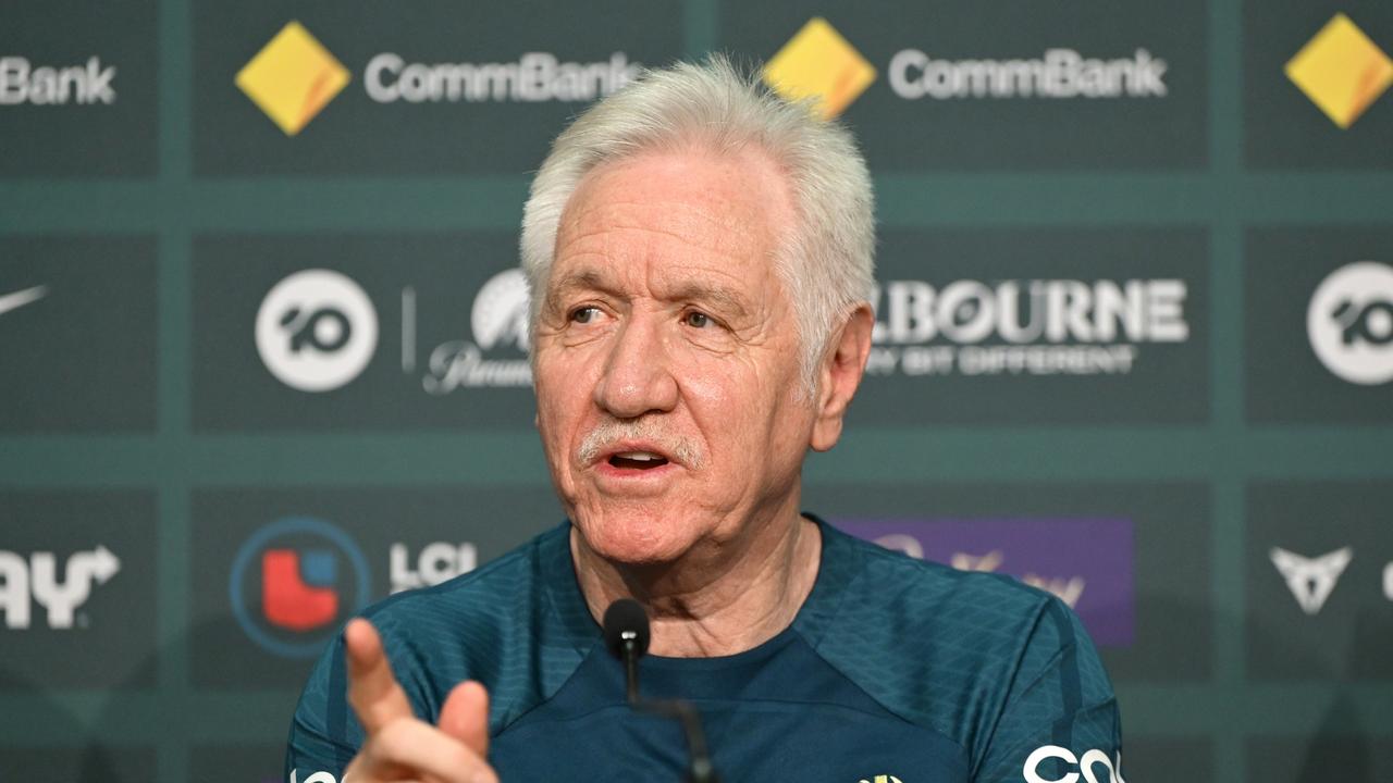 Matildas Interim Head Coach, Tom Sermanni talks to the media (Photo by Quinn Rooney/Getty Images)