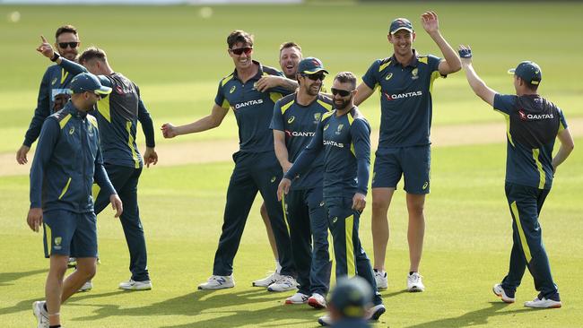 The Australia team got back down to business to prepare for the fifth Test at The Oval. Picture: AP