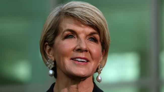 Former Foreign Minister Julie Bishop was the namesake of a “glorious foundation” set up by Sally Zou but said she had no knowledge of its existence. Picture: Kym Smith