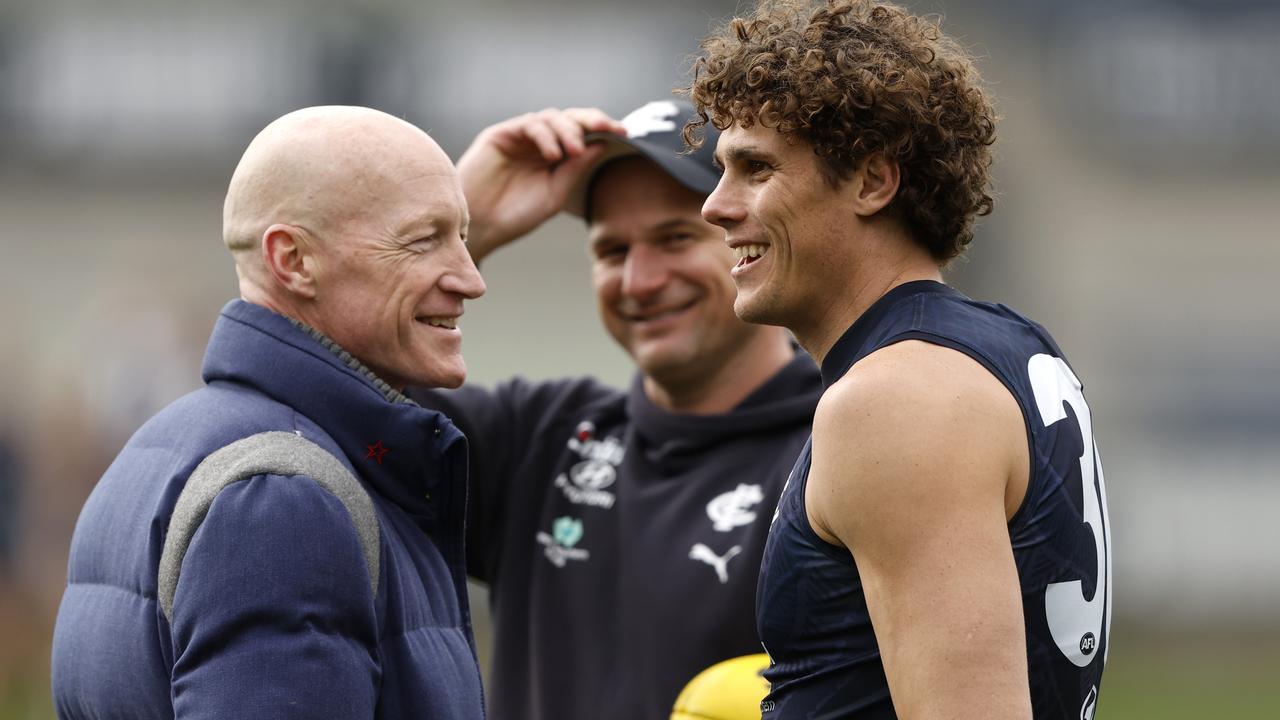 Charlie Curnow didn’t get up for Carlton’s first final. (Photo by Darrian Traynor/Getty Images)