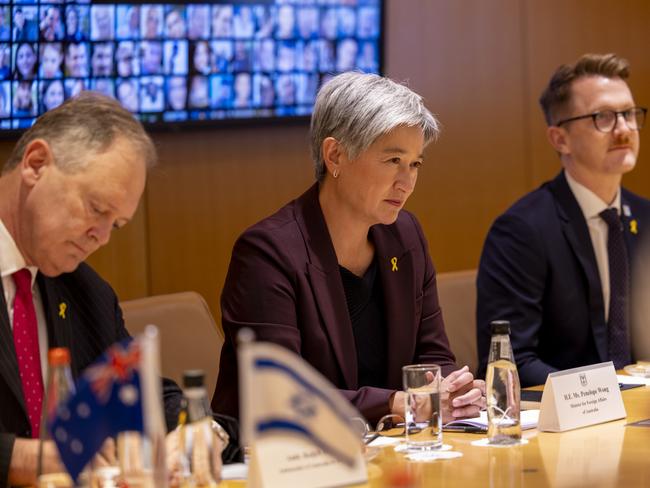 Senator the Hon Penny Wong meets with Foreign Minister Israel Katz in Jerusalem on Tuesday 16th January, 2024. Picture: DFAT