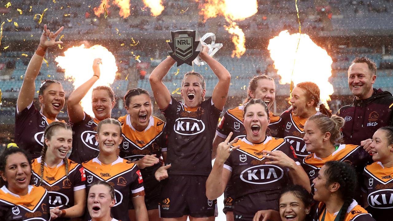 The Broncos are favourites to win their fourth NRLW premiership. Picture: Cameron Spencer/Getty Images