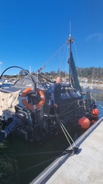 Re-framing waste: Tasmanian man set to sail to Sydney on reclaimed marine trash