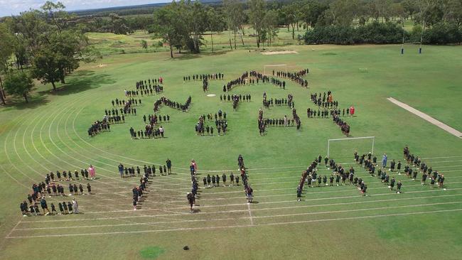 Moranbah State School staff and students sent a special message to Ethan Stevens while he was undergoing treatment.