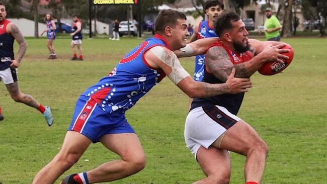 Chris Knapp in action for Eastern Park. He has booted 42 goals in three games to start the season. Picture: Supplied