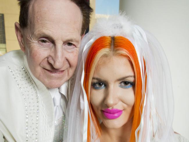 Geoffrey Edelsten and Gabi Grecko. Picture: Nathan Dyer