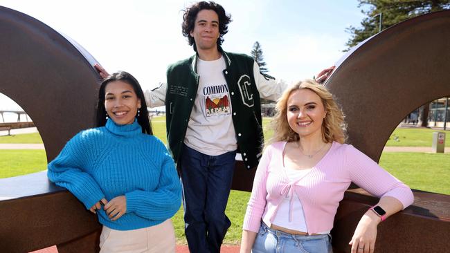 Aspiring Idol contestants Jazmine Vanua (18), James Gheude (18) and Cassidy Rae Gaiter (27) will be at the first Australian Idol audition. Picture by Kelly Barnes