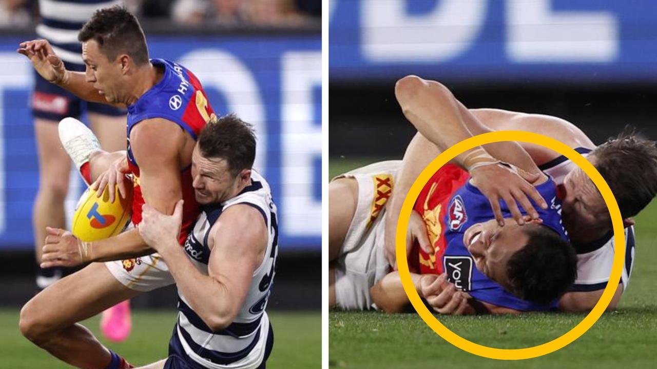 Lion Hugh McCluggage accused of staging in Dangerfield tackle