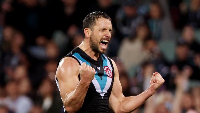 Travis Boak could return against the Magpies. Picture: James Elsby/AFL Photos via Getty Images)