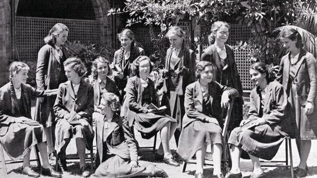 Fifth year OLMC students' winter uniform featured a blazer and round-collared blouse.