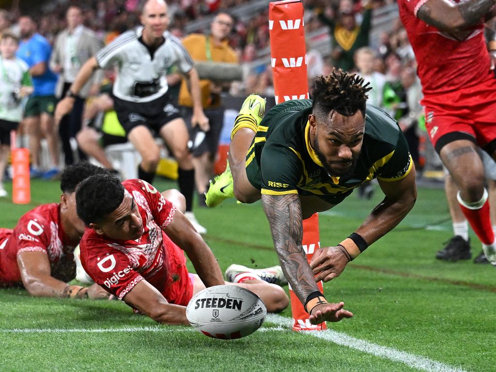 The Kangaroos win over Tonga was the most watched Australia Test match since 2017. Picture: Getty Images