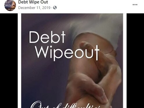 A post from Debt Wipeout’s Facebook page. Source: Facebook