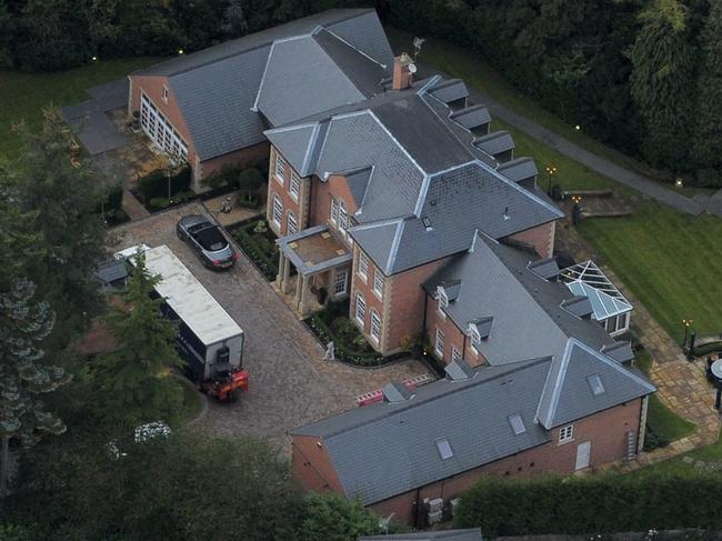 Aerial GV of Wayne Rooneys house in Prestbury, Cheshire where a giant marque has been set up for his 25th birthday party. <P> Pictured: Wayne Rooney's house <P> <B>Ref: SPL221429 251010 </B><BR/> Picture by: Splash News<BR/> </P><P> <B>Splash News and Pictures</B><BR/> Los Angeles: 310-821-2666<BR/> New York: 212-619-2666<BR/> London: 870-934-2666<BR/> photodesk@splashnews.com<BR/> </P>