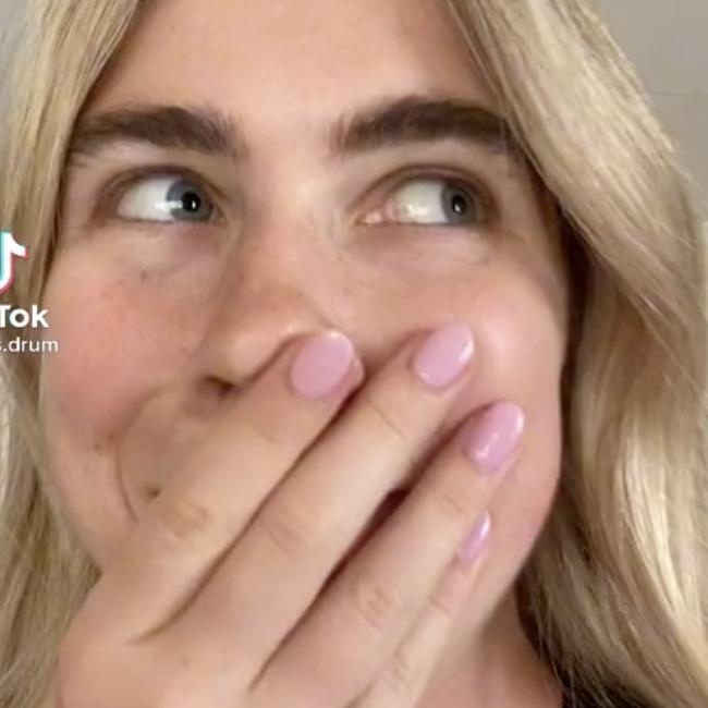 The shoppers shared her hilarious reaction to the tree on TikTok. Picture: TikTok/@lils.drum