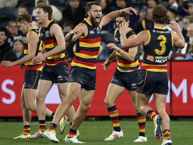 Riley Thilthorpe and the Crows almost caused a boilover. Picture: Martin Keep/AFL Photos