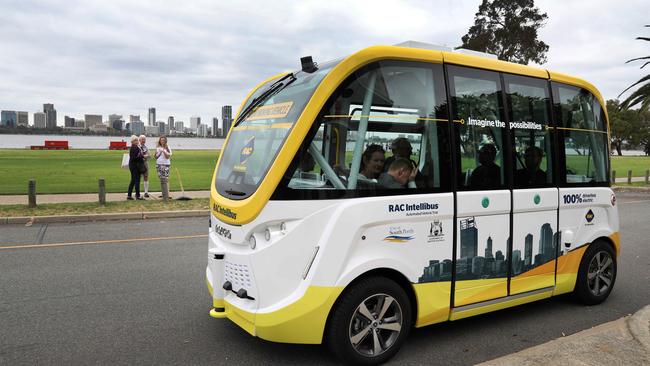 Driverless buses, such as the one pictured, could become a common site on Sydney’s streets. Picture: Philip Gostelow/The Australian