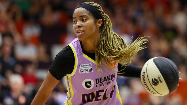 CANBERRA, AUSTRALIA - FEBRUARY 24: Jordin Canada of the Boomers in action during the WNBL match between UC Capitals and Melbourne Boomers at National Convention Centre, on February 24, 2024, in Canberra, Australia. (Photo by Mark Nolan/Getty Images)