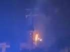 Powerpole fire in Mount Gravatt. Photo: supplied