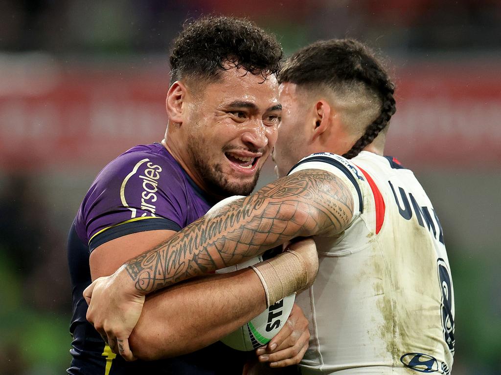 Eliesa Katoa is out with a knee injury. Picture: Kelly Defina/Getty Images)
