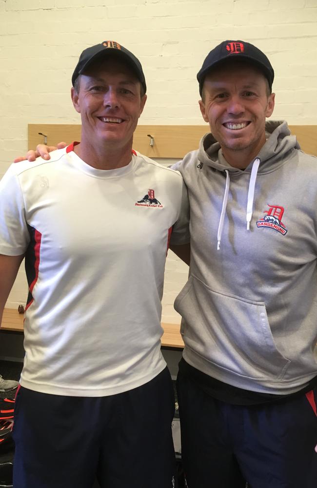 Dandenong pace pair Darren Pattinson and Peter Siddle after they finished off Fitzroy-Doncaster in the second innings.