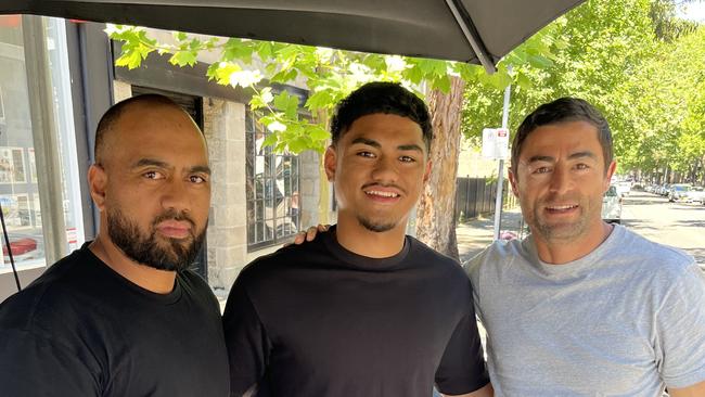 Anthony Minichiello (right) has mentored Oloapu throughout his rehab: Supplied.