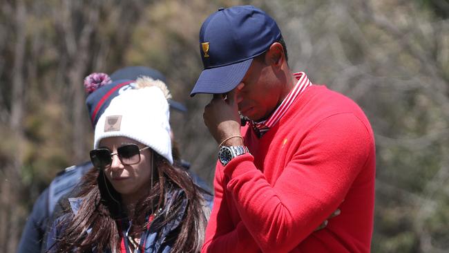 A frustrated US skipper Tiger Woods. Picture: Michael Klein