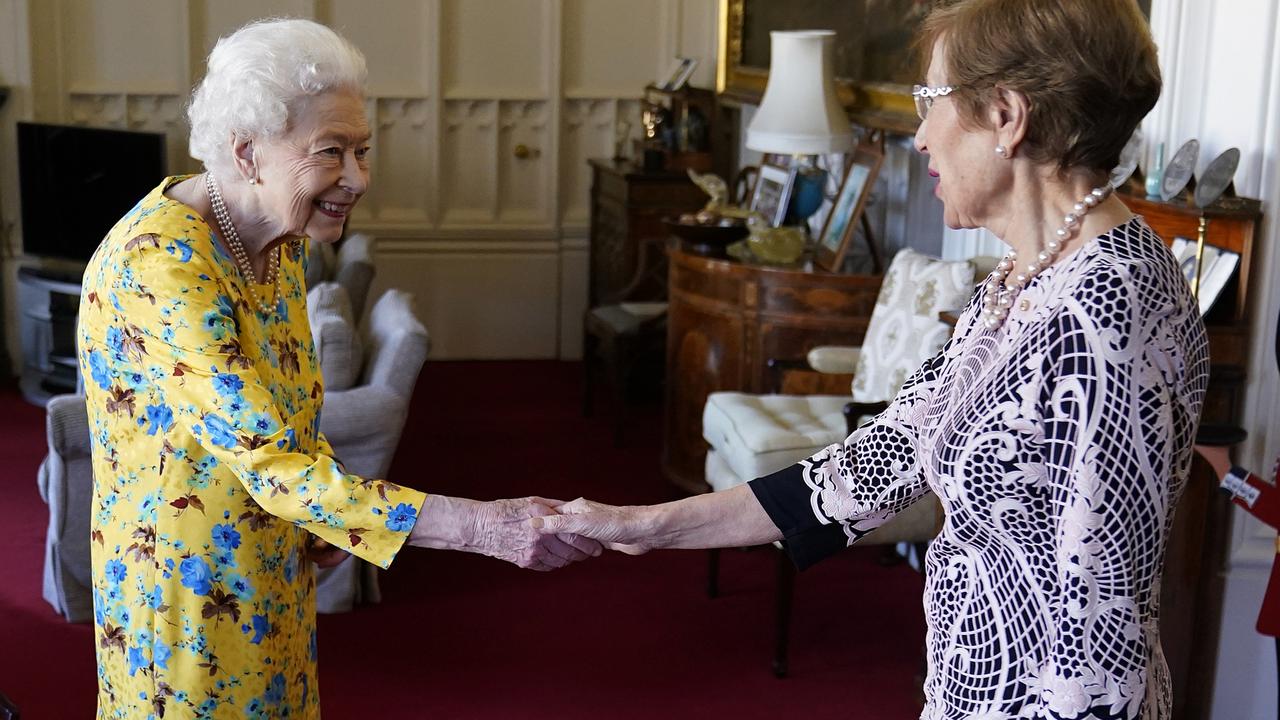 The Queen appears much thinner in the photos. Picture: Andrew Matthews – Pool/Getty Images