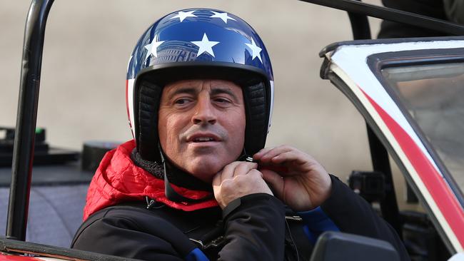 LONDON, ENGLAND - FEBRUARY 19:  Matt LeBlanc seen filming Top Gear outside BBC Broadcasting House on February 19, 2016 in London, England.  (Photo by Neil Mockford/Alex Huckle/GC Images)