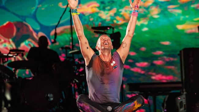 Coldplay live at Perth Optus Stadium, Saturday November 18. Picture: Duncan Barnes