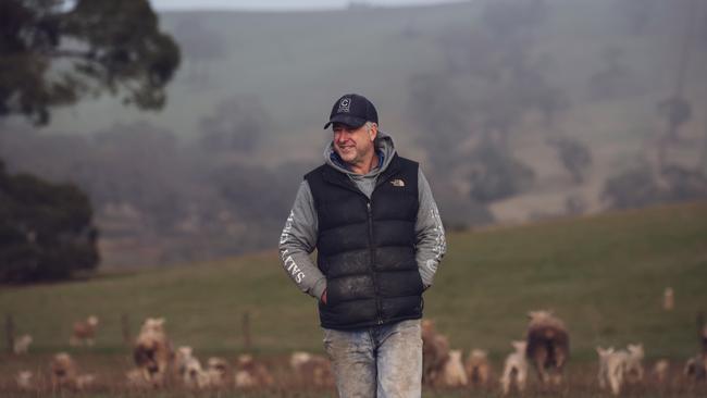 Andrew Edgar of Cuyuac at Nareen with some of his composite ewe flock.