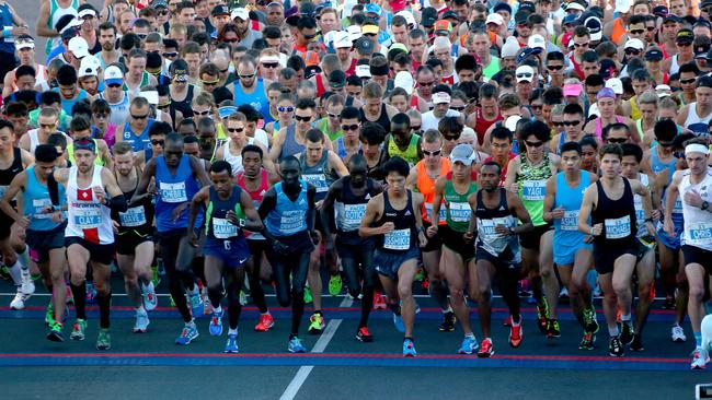 Start of the marathon in 2017. Picture Mike Batterham