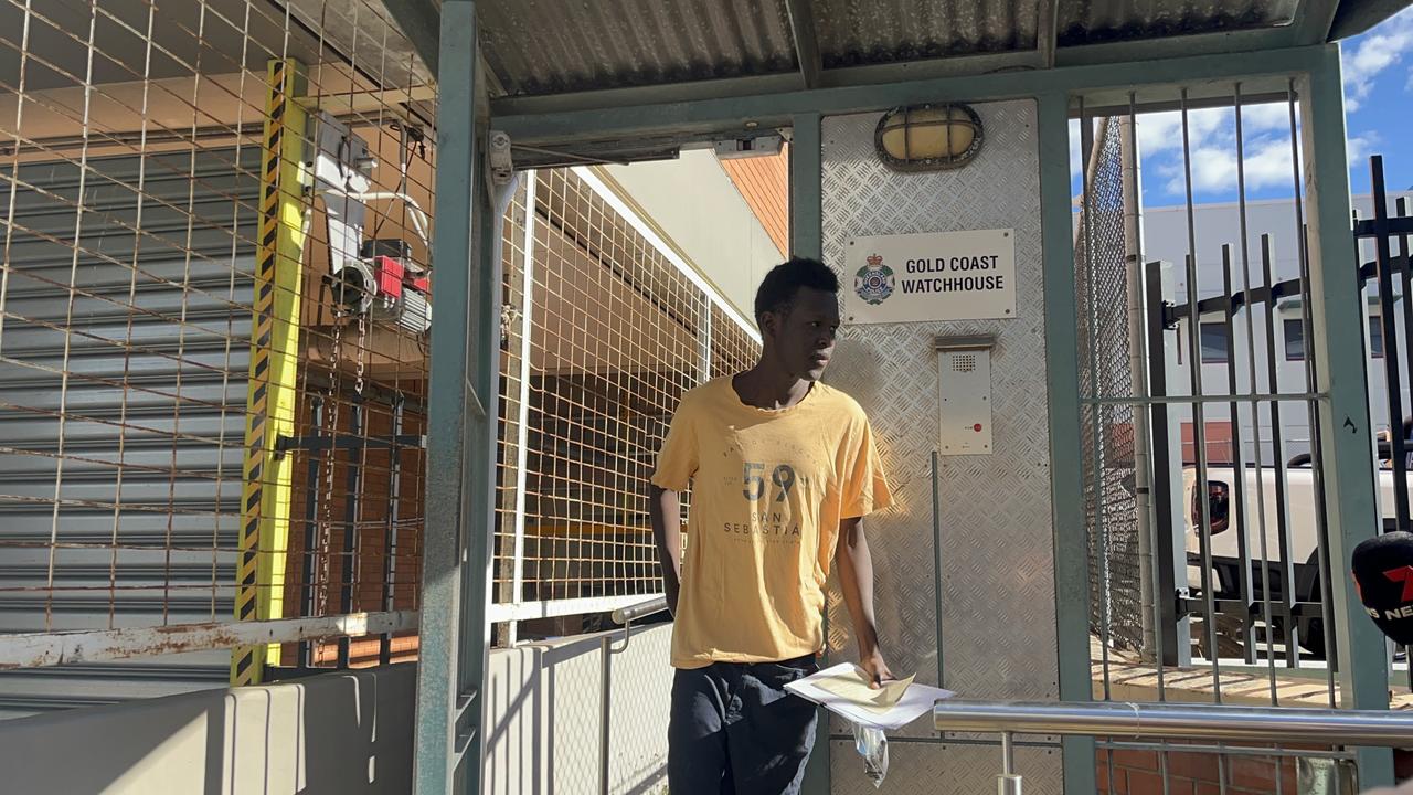 Manyang Manyang, 21, leaving the Southport watchhouse. Picture: Jessica Paul