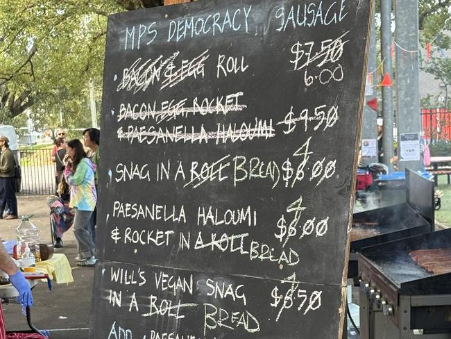 The price of sausage sizzles in Anthony Albanese's electorate of Grayndler. Picture: Theo Voutas
