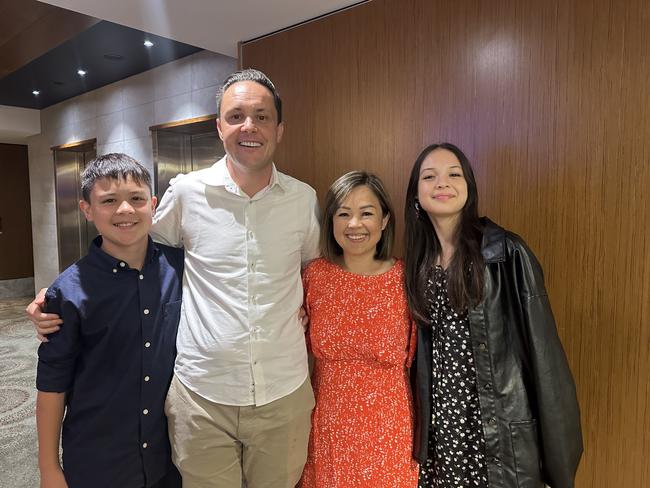 Nathan Hagarty, pictured with his family, says he is overwhelmed by the news but is ready to serve his community for the next four years. Picture: Annie Lewis