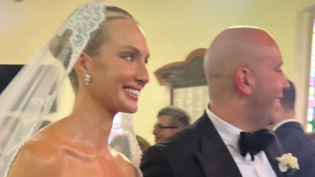 Bernadette Fahey and Jordan Sukkar on their wedding day. Picture: Instagram