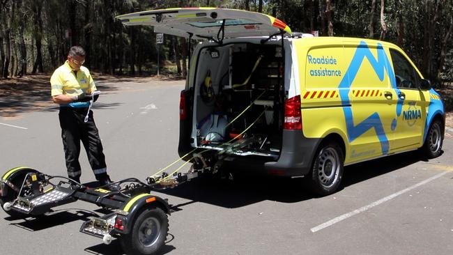 The robotic trailer takes just a few minutes to unfold at the press of a button. Picture: Supplied.