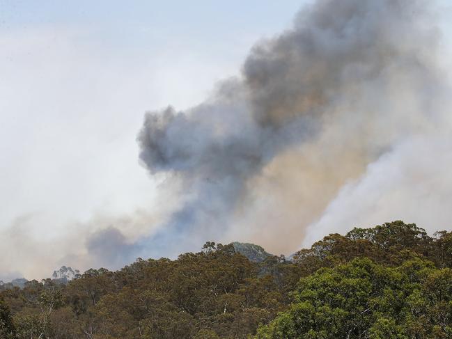 The Plenty Gorge fire has burnt at least 40ha of the parklands. Picture: Ian Currie