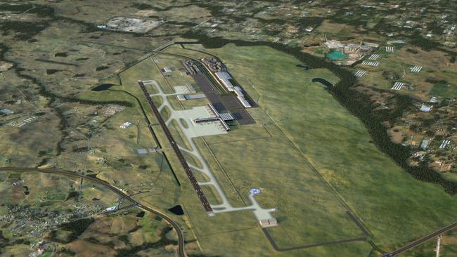 An artist’s impression of the Western Sydney Airport to be built at Badgerys Creek.