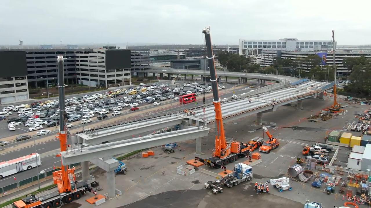 Construction is underway to upgrade Melbourne Airport’s terminal road network, with travellers warned to allow an extra 30 minutes travel time Picture: Supplied