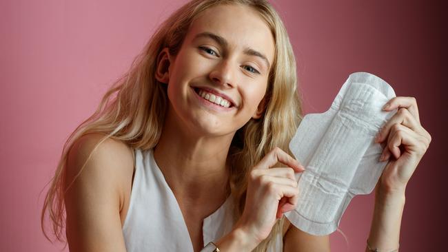 Young Australian of the Year Isobel Marshall with some of her TABOO products. Picture: Matt Turner