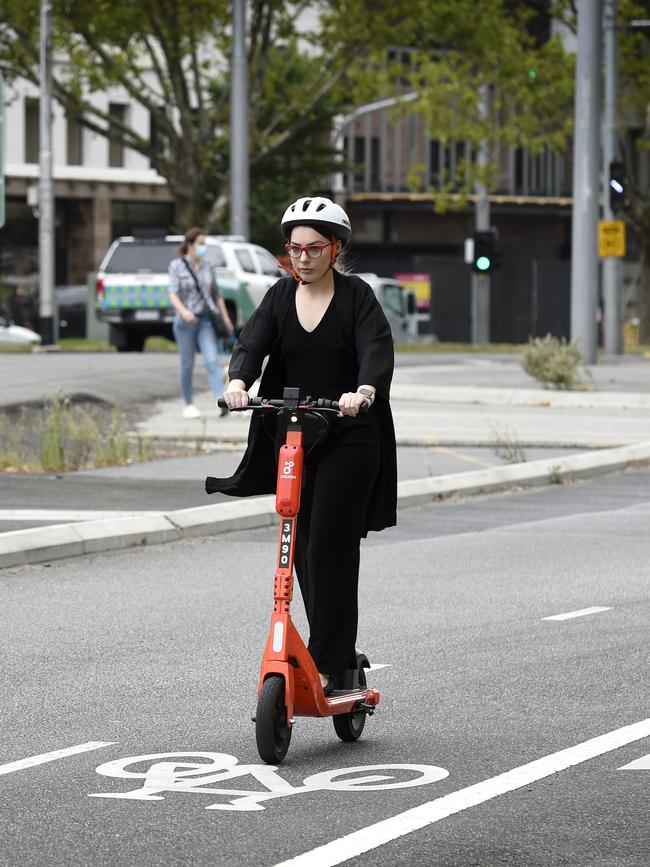 A photo of an e-scooter in action.