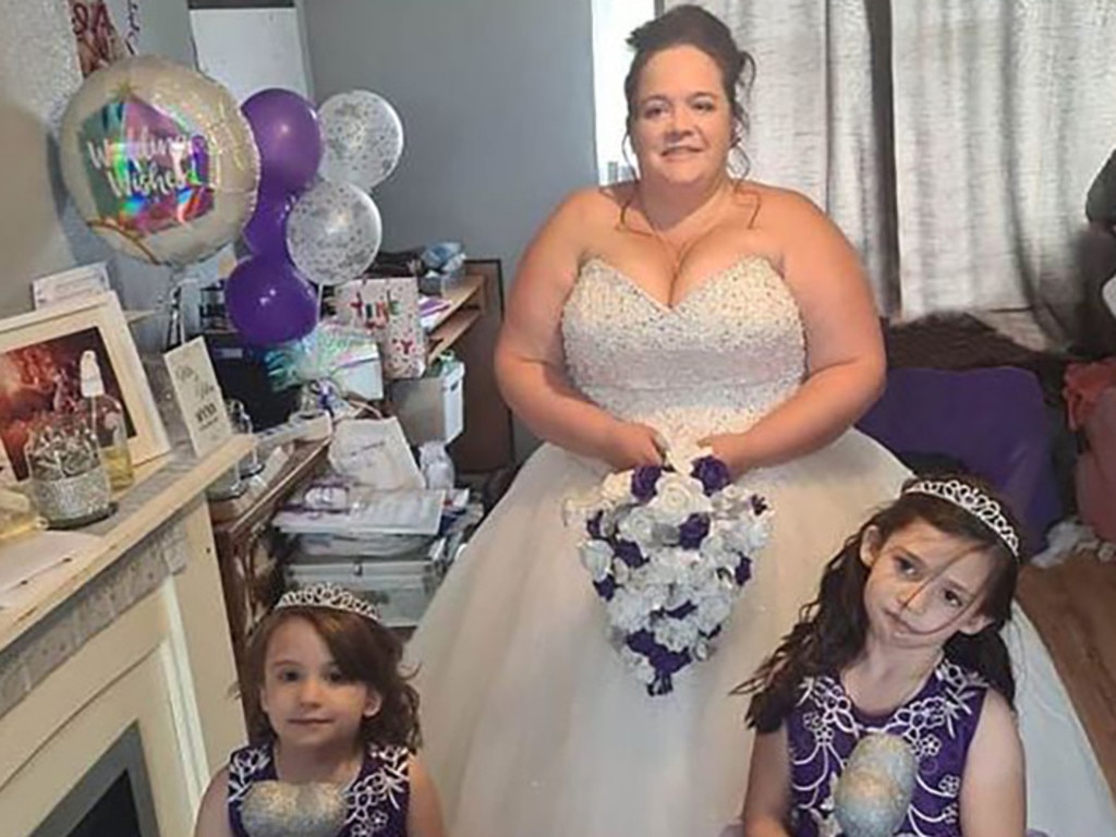 Alison Wynn pictured in her wedding dress. Picture: Supplied