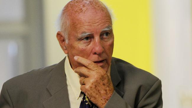 FILE - In this Feb. 9, 2015, file photo, former grand slam tennis doubles champion Bob Hewitt is shown outside a Johannesburg, South Africa court. South Africa's Supreme Court on Thursday June 9, 2016 rejected an appeal by Hewitt, ruling that he must serve six years in jail after being convicted of rape and sexual assault of young girls he coached decades ago. (AP Photo/File)