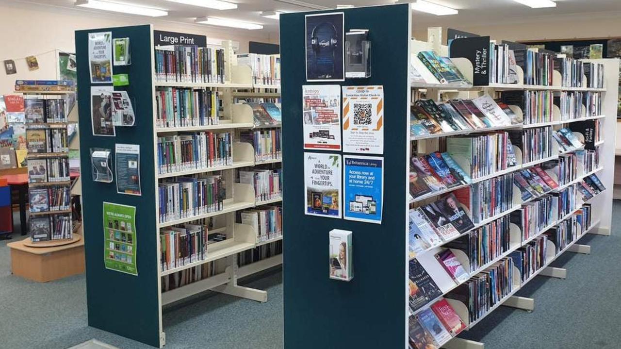 Inside the Imbil Library, where a range of events are happening for school kids these holidays.