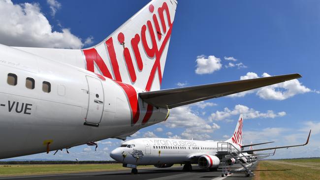 Virgin and Qantas are negotiating with the government as the airlines face the brink of collapse. Picture: AAP Image/Darren England