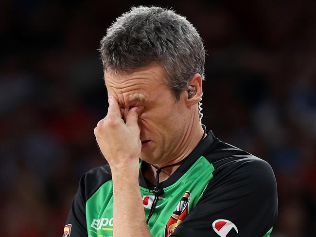 Referee Vaughan Mayberry reacts during an NBL game. Picture: Getty Images