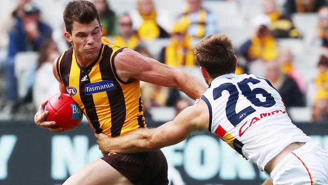 The Hawks desperately need Jaeger O’Meara’s body to hold up. Picture: Michael Klein